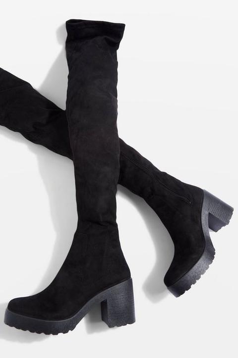 Womens Cactus Micro Knee Boots - Black, Black