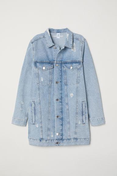 H & M - Giacca Lunga In Jeans - Blu