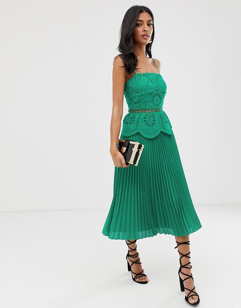 green cami midi dress