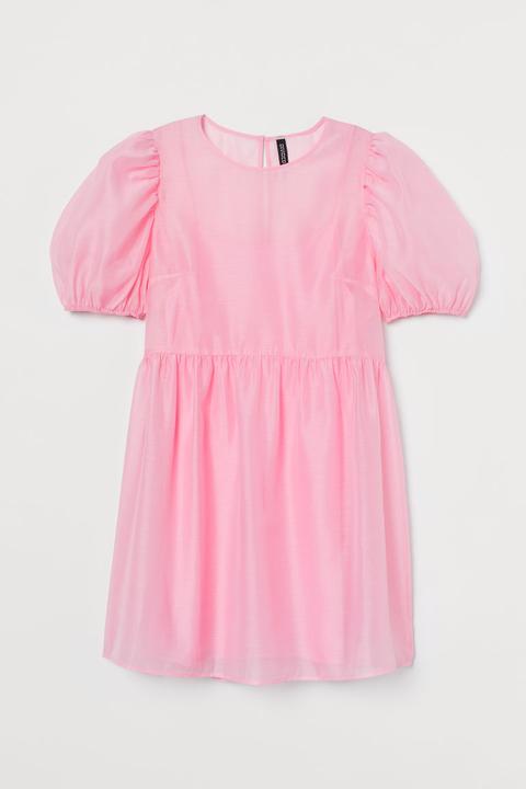 Vestido Con Manga Puffy - Rosa