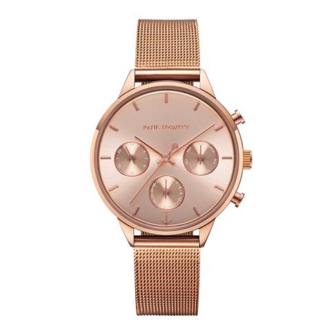 Reloj Everpulse Line Rose Sunray Ip Rosa Correa Mesh Ip Rosa