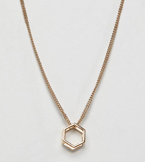 Glamorous Hexagon Shape Pendant Necklace