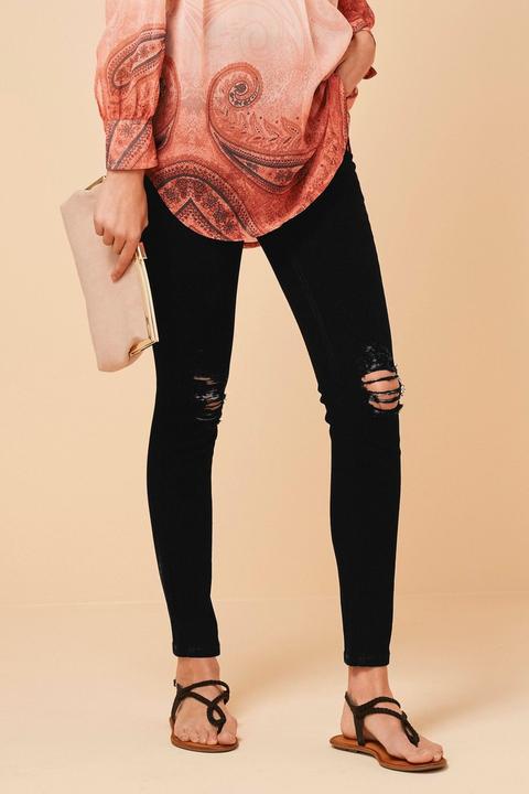 next ladies black ripped jeans