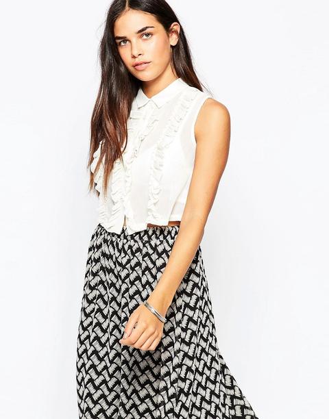 Blusa Corta Con Borde Sin Rematar De Goldie