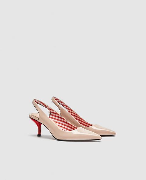 Décolleté Slingback Con Tacco A Contrasto