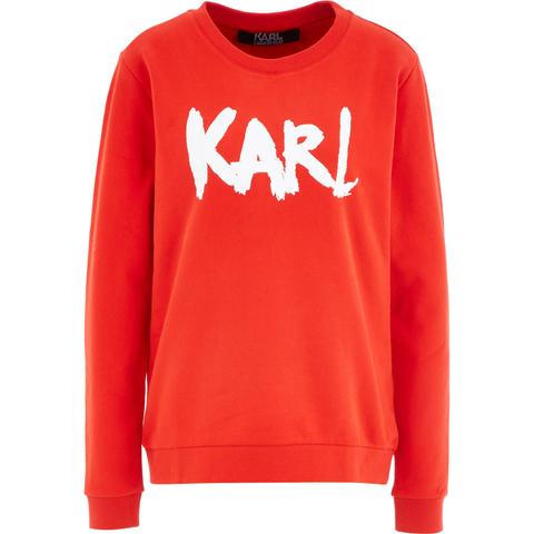 Red Printed Motif Sweatshirt