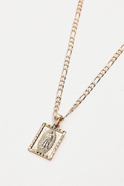 Chained + Able Uo Exclusive Gold Mini Guadalupe Necklace - Mens All