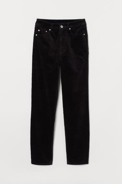 Pantalon En Velours Côtelé - Noir