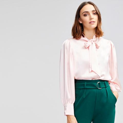 Camicie Bottoni Colore Unico Rosa Look Elegante