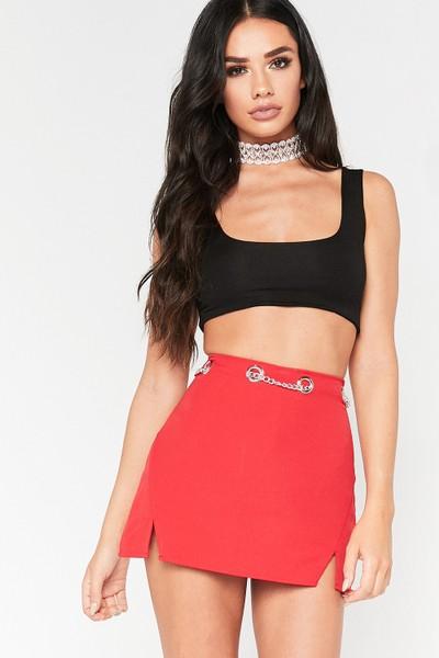 Camilla Red Loop Chain Mini Skort