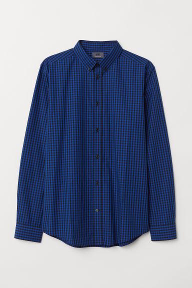 H & M - Camicia In Cotone A Quadri - Blu