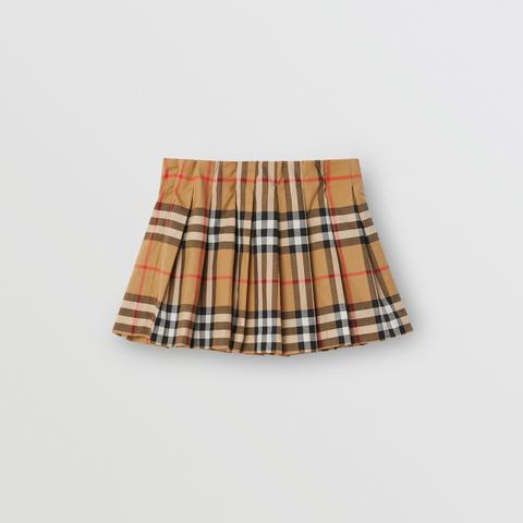 Vintage Check Pleated Skirt