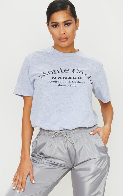 Grey Monte Carlo Slogan T Shirt