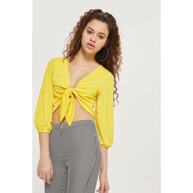 topshop yellow crop top