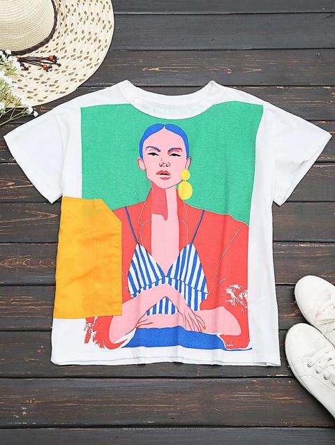T-shirt In Cotone Grafica White