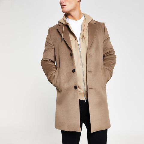 Brown Three Button Overcoat