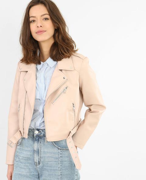 Chaqueta Biker Rosa