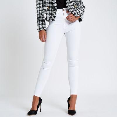 White Harper High Waisted Super Skinny Jeans