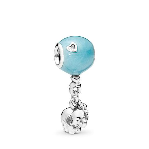 Pandora Elephant And Blue Balloon Charm - Enamel / Sterling Silver