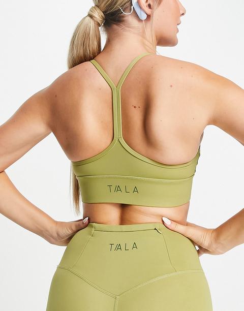 Tala Skinluxe Racer Medium Support Sports Bra In Cedar Green from ASOS on  21 Buttons