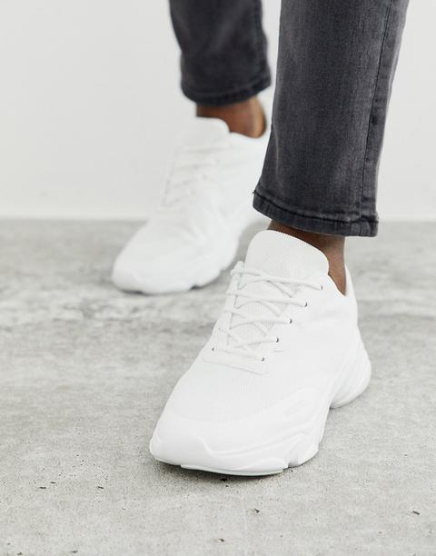 Asos Design Trainers In White Mesh