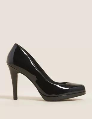 M&s Womens Patent Stiletto Heel Court Shoes - 3.5 - Caramel, Caramel