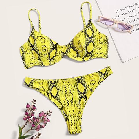 Set Bikini Con Stampa Effetto Serpente