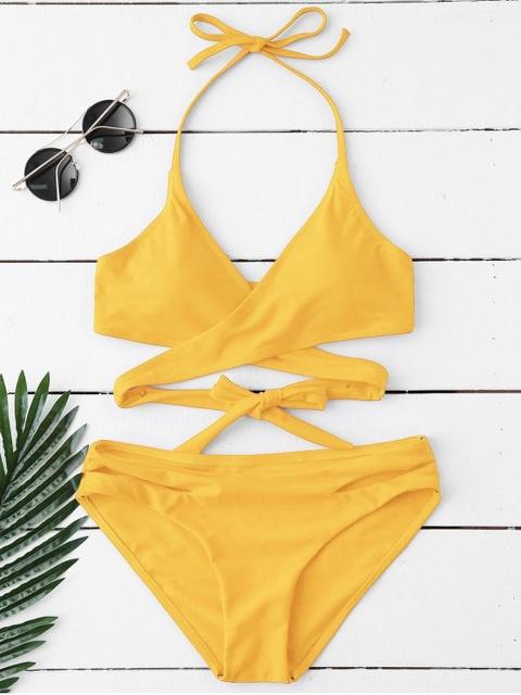 zaful bikini yellow