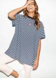 Lazy Stripe Oversized T-shirt - Blue