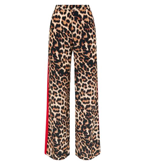 Brown Leopard Print Side Stripe Wide Leg Trousers New Look
