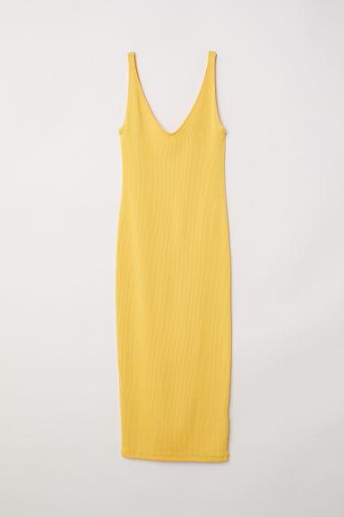 H & M - Abito Attillato - Giallo