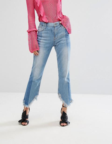 River Island - Jeans Con Orlo Sfrangiato - Blu