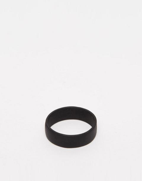 Asos Design - Anello Nero Opaco - Nero