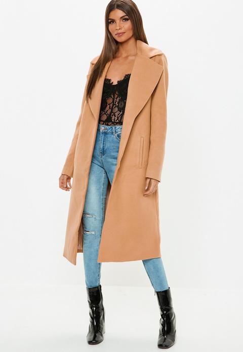 Camel Long Length Formal Coat, Camel