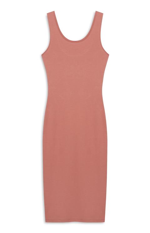 Camel Ribbed Tank Bodycon