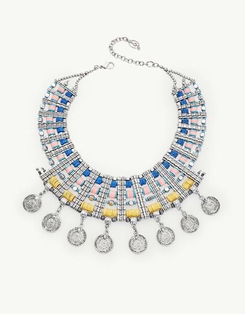 Collana Boho Multicolore Grigio
