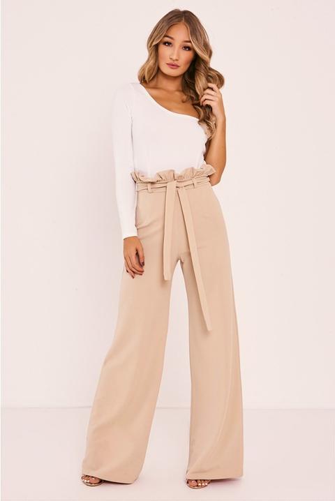 high waisted paper bag trousers
