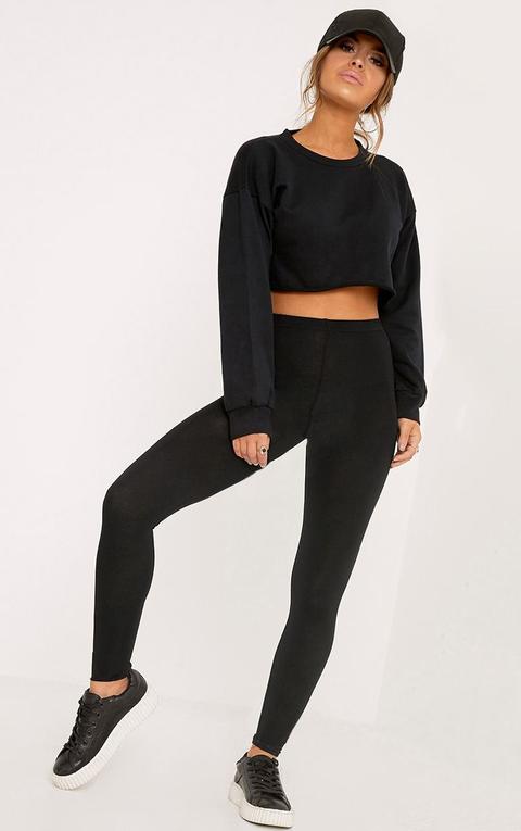 Petite Clarinda Black Basic Leggings