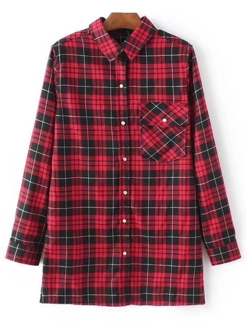 Checked Embroidered Shirt