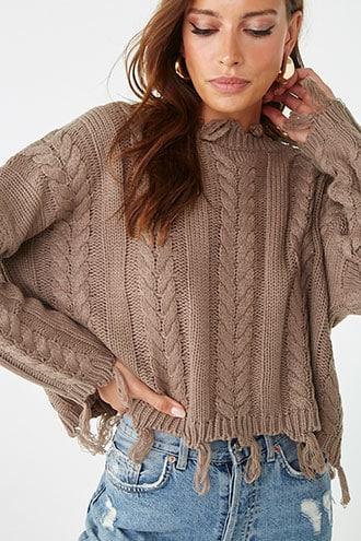 Forever 21 outlet fringe sweater