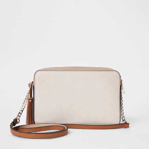 Beige ri monogram discount boxy cross body bag