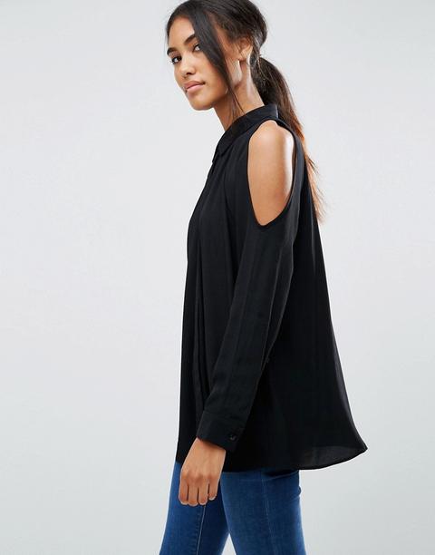 Blusa Extragrande Con Hombros Descubiertos Y Manga De Murciélago De Asos