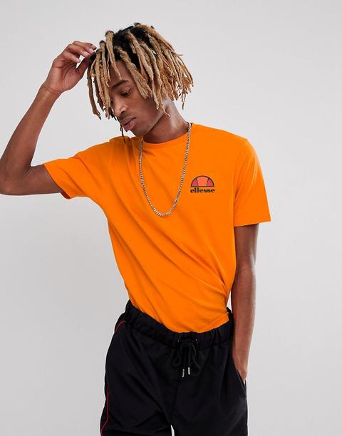 Camiseta Con Logo Pequeño En El Pecho En Naranja De Ellesse