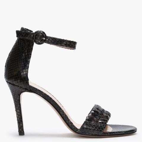 Mael Grey Leather Reptile Sandals