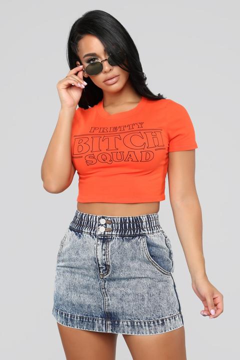 Pretty Bitch Squad Tee - Orange