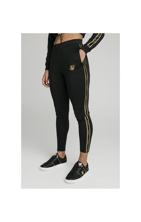 Siksilk Tape Athlete Track Pants Black &amp; Gold Tallas De Mujer: 8
