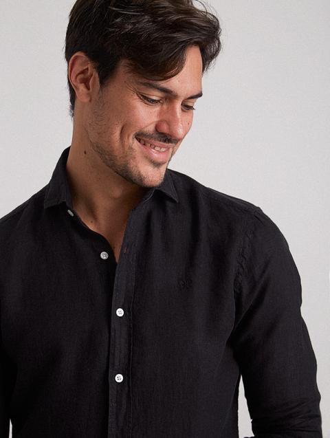 Camisa Sport Lino Negro from Silbon on 21 Buttons