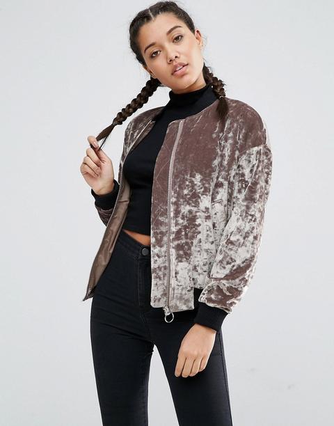 Asos - Bomber In Velluto - Rosa