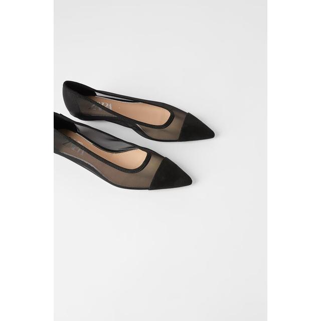 mesh ballet flats zara