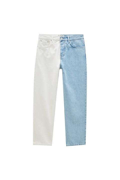 Jeans Color Block Blancos